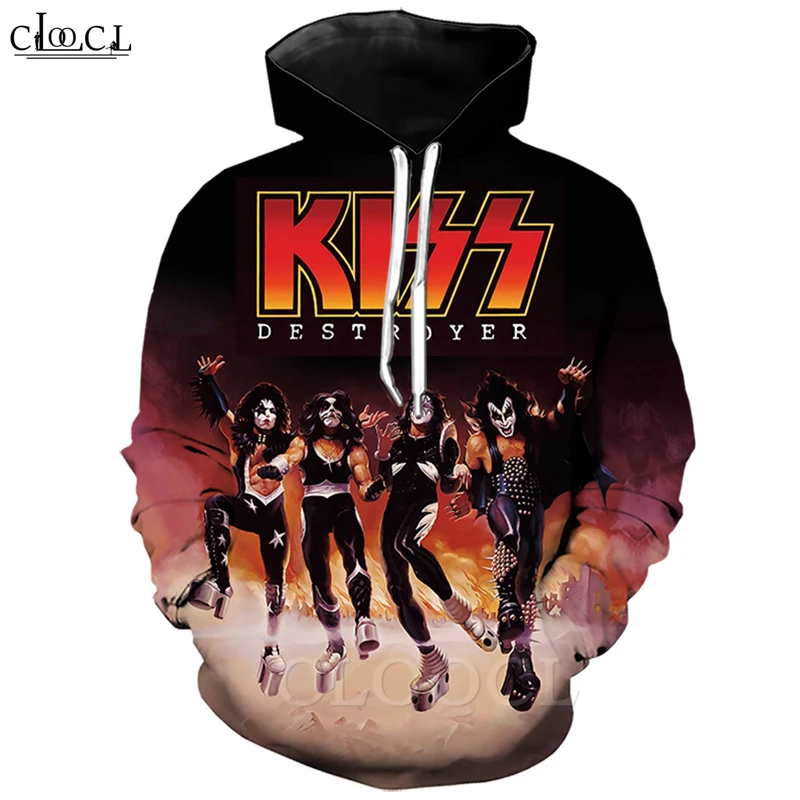 Rock Kiss Metal Band Hoodies 3D Print Classic Sweatshirt Men Women Jogging Fashion Casual Zipper Coat Funny Tops