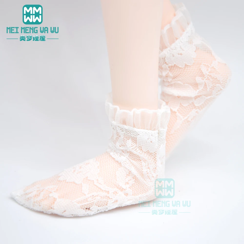 Doll accessories fashion Black and white lace socks for 28--60cm 1/6 1/4 1/3 BJD SD DD MSD YOSD Doll