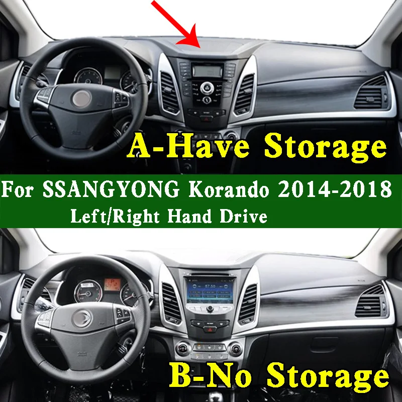 

For SSANGYONG Korando C CK 2014-2018 Dashmat Dashboard Cover Instrument Panel Protective Pad Dash Mat Anti-Dirt Proof Ornament