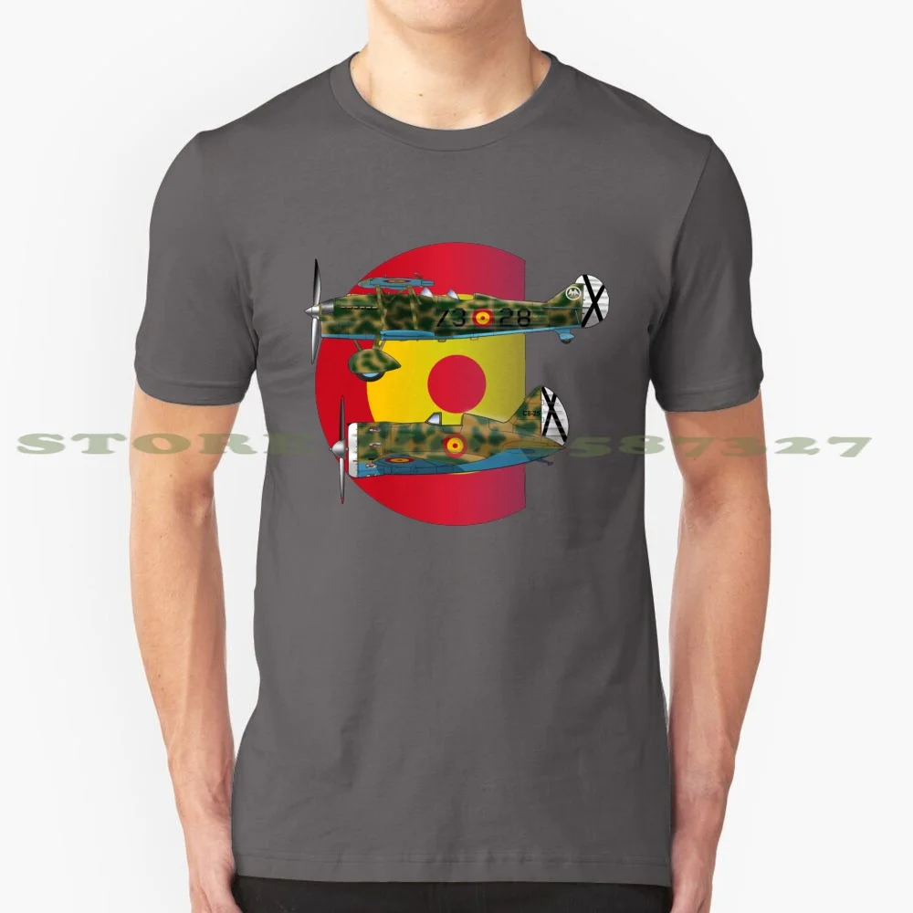 Old Foes 100% Pure Cotton T-Shirt Rata Mosca Polikarpov I 16 Cr 32 Chirri Spain Airplane Aeroplane Fighter Civil War