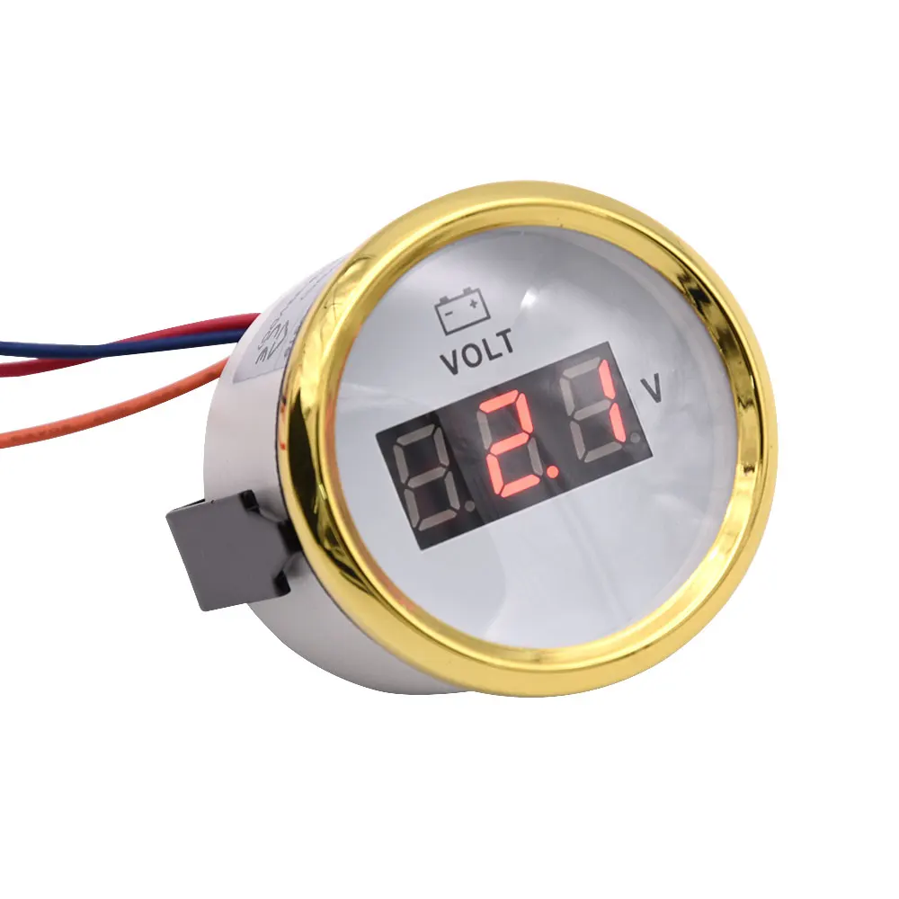 52mm Digital Voltmeter Waterproof Motor Auto Voltage Volt Gauge 8~32V Meter Backlight fit Car Boat Yacht Truck Motorcycle Marine