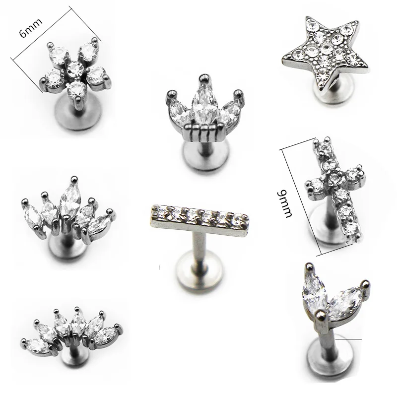 

1Pc Surgical Steel 16G 6/8mm lip studs 16G small cartilage hoop earrings cartilage earring hoops earring