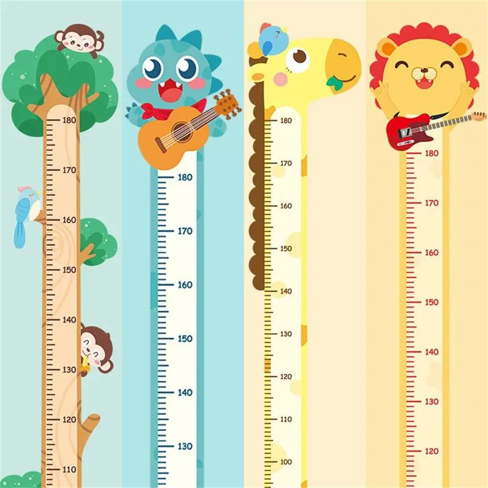 Jungle Forest Tree Height Measure Wall Sticker For Kids Room Nursery Child Growth Chart Wall Decal Baby Gift Animals Room Decor