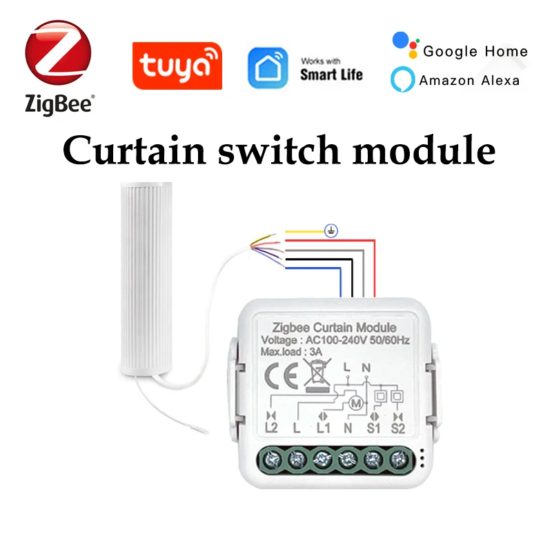 

Tuya Smart Curtain Switch Module Zigbee Roller Blinds Shutter Motor Controller Mobile Phone Control Work With Alexa Smart Life