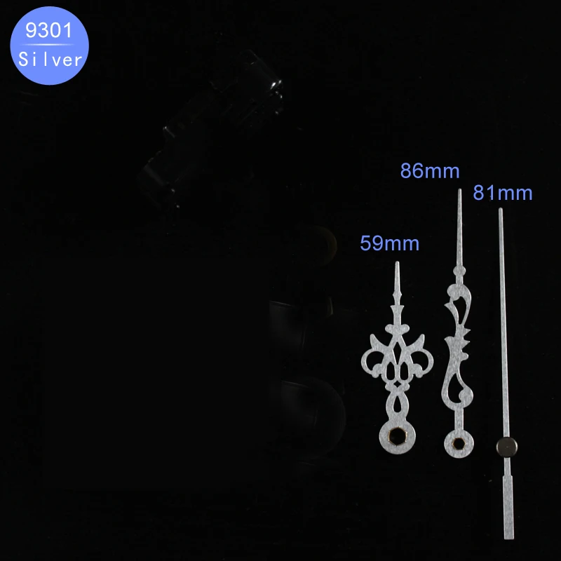 S Shaft Silver Hands 9301# (Just Hands) DIY Hands Metal Aluminum Material Quartz Clock Accessory High Quality DIY Clock Kits