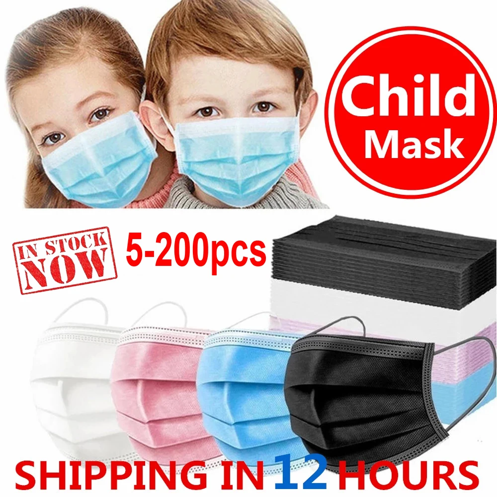 

Kids Masks Disposable Child mask Non-wove Filter Breathable Children mask 3 Layer Ply Anti-dust Children's mascarillas