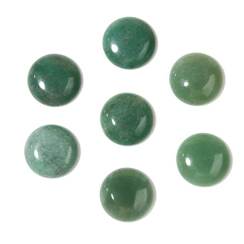 5-10 sztuk z kamienia naturalnego okrągły Flatback 4-25mm zielony awenturyn Cabochon dystansowe dla DIY wyrób biżuterii bransoletka Accessdories
