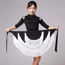 Women Ballroom Latin Salsa Tango Tassel Dance Skirt Skate Wrap Scarf Dancewear Sexy Multicolor Skirt