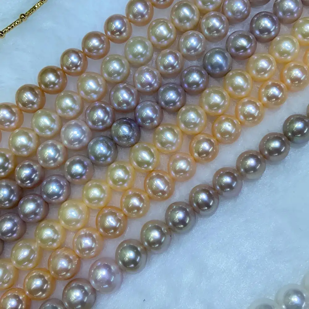 

MADALENA SARARA Wholesale 5-10mm Genuine Freshwater Pearl Strand 18" For DIY Jewelry Making Women Pearl Necklace AAA Quality