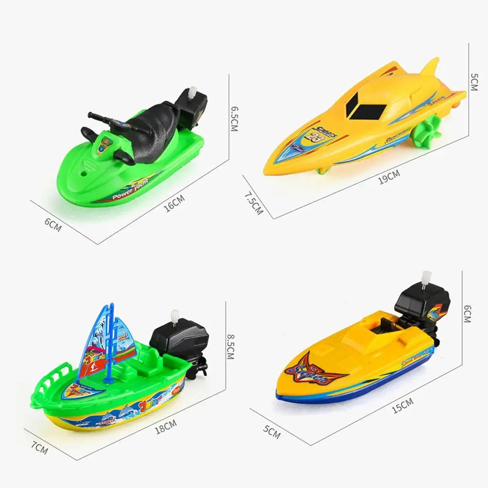 Swimming Boat Sailing Motorboat Speedboat Submarine Bath Yacht Wind-up Clockwork Toy Baby Toys Amphibious Bathing H0S0