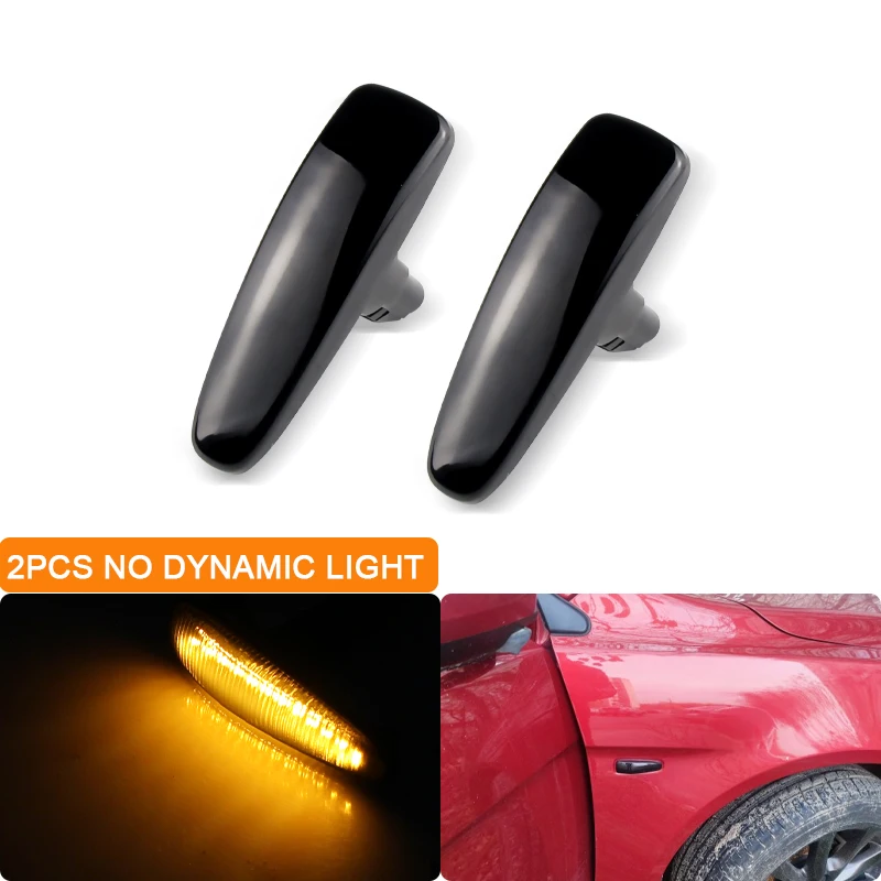 2PCS LED Turn Signal Light Side Fender Marker Lamp Trim For Mitsubishi Lancer Evolution Evo X Outlander Sport RVR ASX Mirage