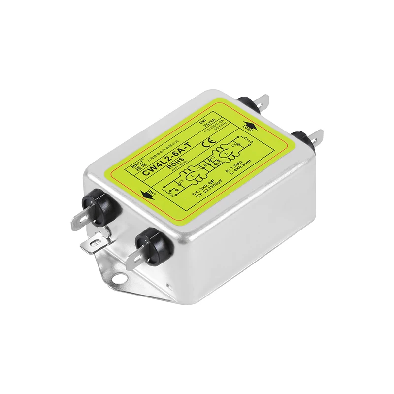 Insert Connection Single-Phase 220V EMI Filter Enhanced Bipolar CW4L2-3A/6A/10A/20A-T CW4EL2-3A/6A/10A/20A/30A-T Power Filter