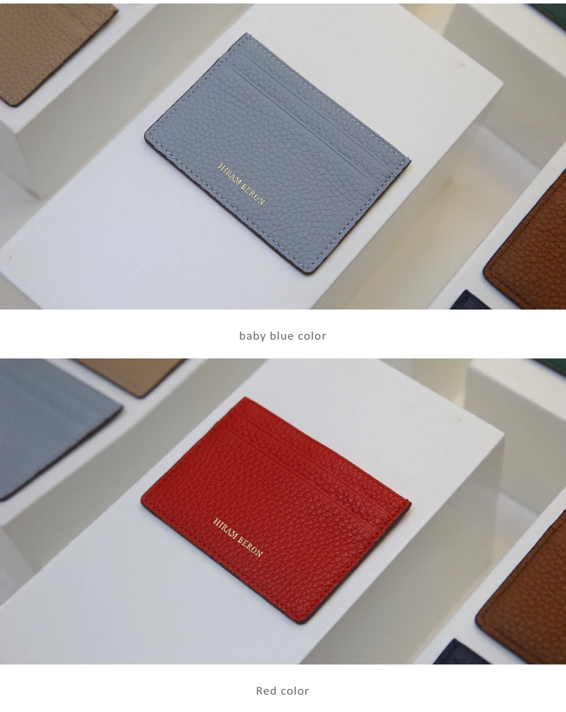 Hiram Beron Monogramm Hochwertige Premium Kieselleder Brieftasche Kartenhalter für Frauen Mann Fall Dropship – Detail 4