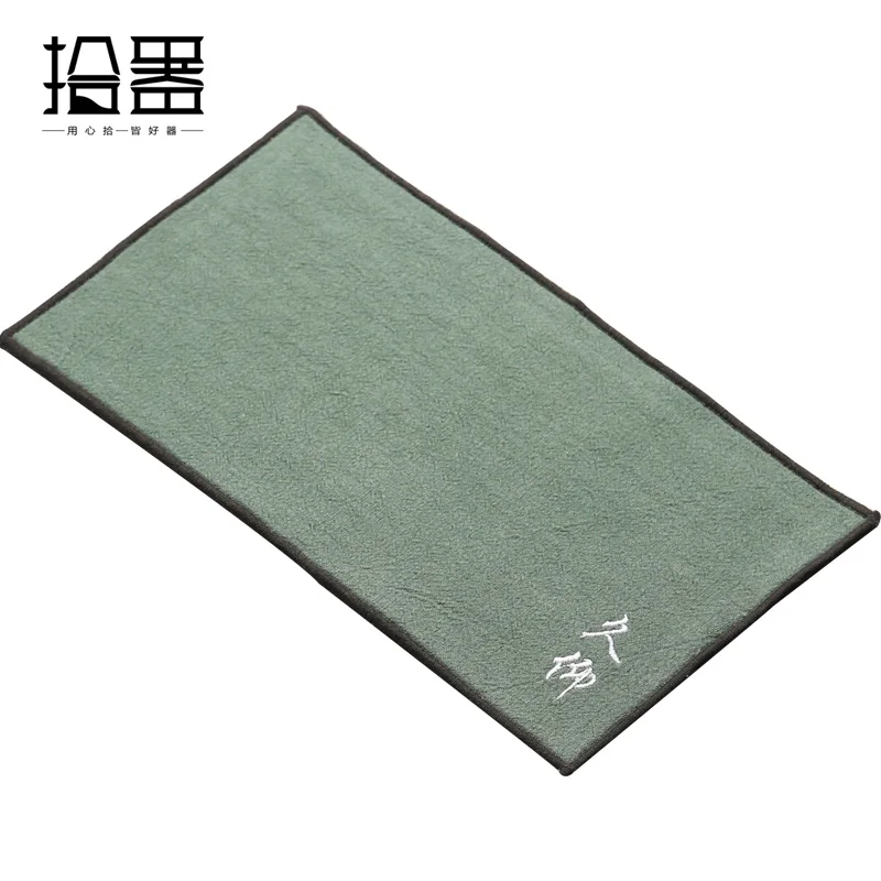 Embroidery Chinese absorbent tea towels tea cloth tablecloth high-end tea pot towel Zen Kung Fu tea set accessories towel tea ce