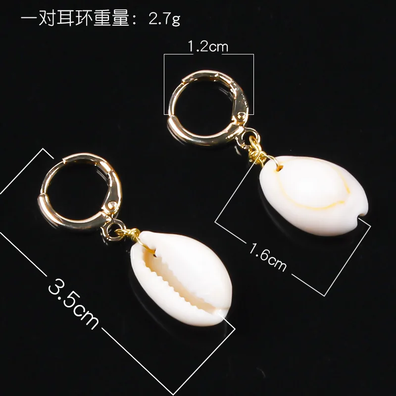 Bohemian Geometric Natural Shell Drop Earrings Classic Summer Beach Seashell Earrings for Women Femme Aretes De Mujer Wholesale