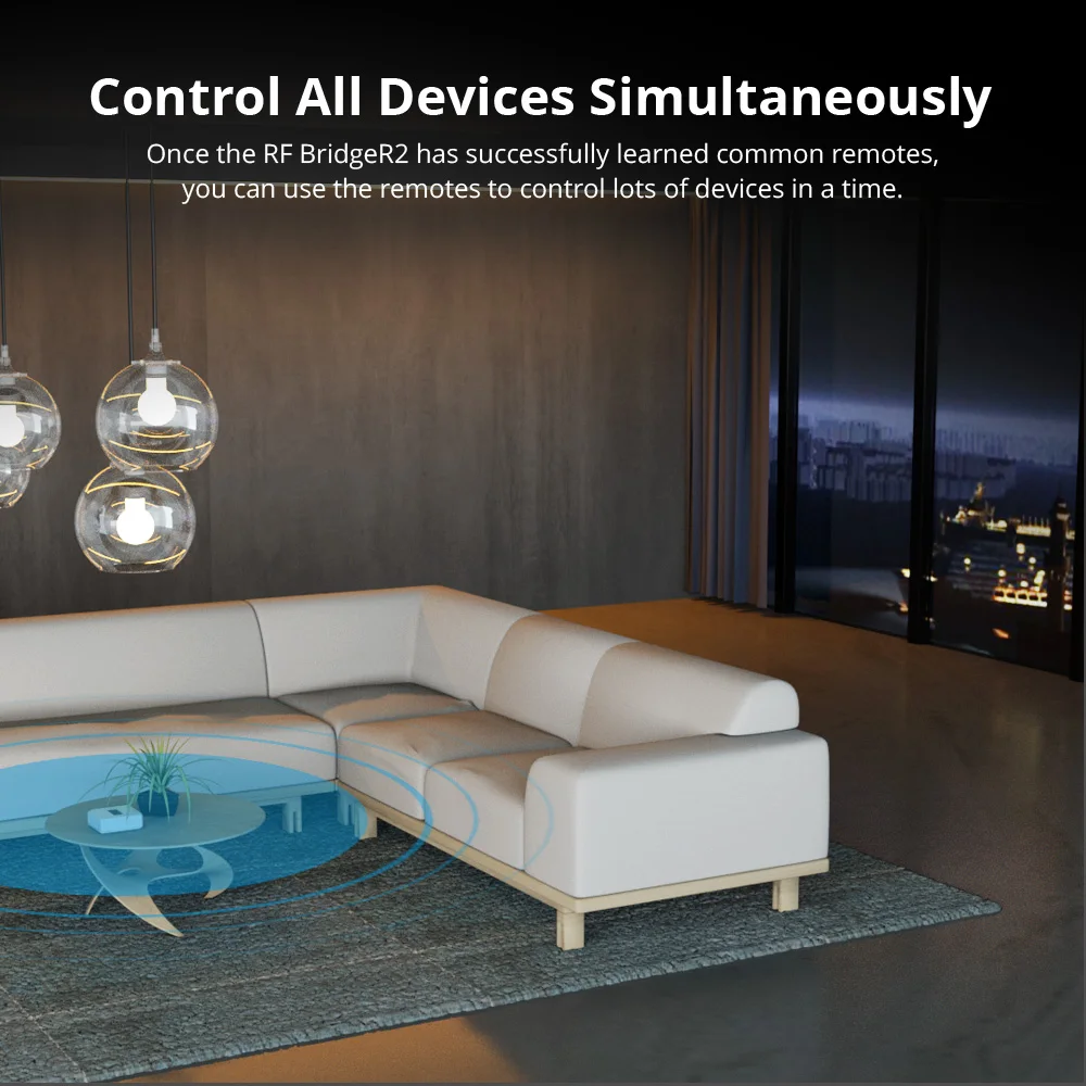 SONOFF-controlador inalámbrico RF BridgeR2, 433 MHz, Control remoto, automatización de seguridad del hogar inteligente, funciona con Google Home y Alexa