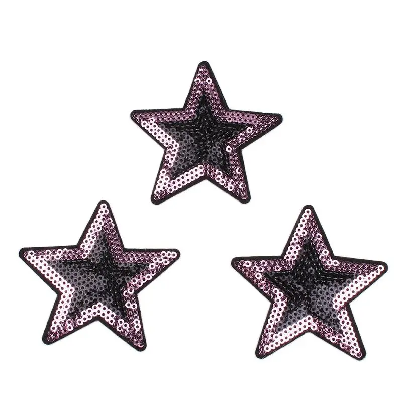 10pcs/lot Sequined Star Sticker Sewing Clothes Patch DIY Clothing Jeans Bags Shoes Appliques Iron On Patches Garments Accessory