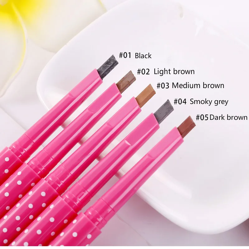 5 Colors Eyebrow Pencil Natural Waterproof Rotating Automatic Long Lasting Cosmetic Eyebrow Shaping Liner Pen For Comestic tool