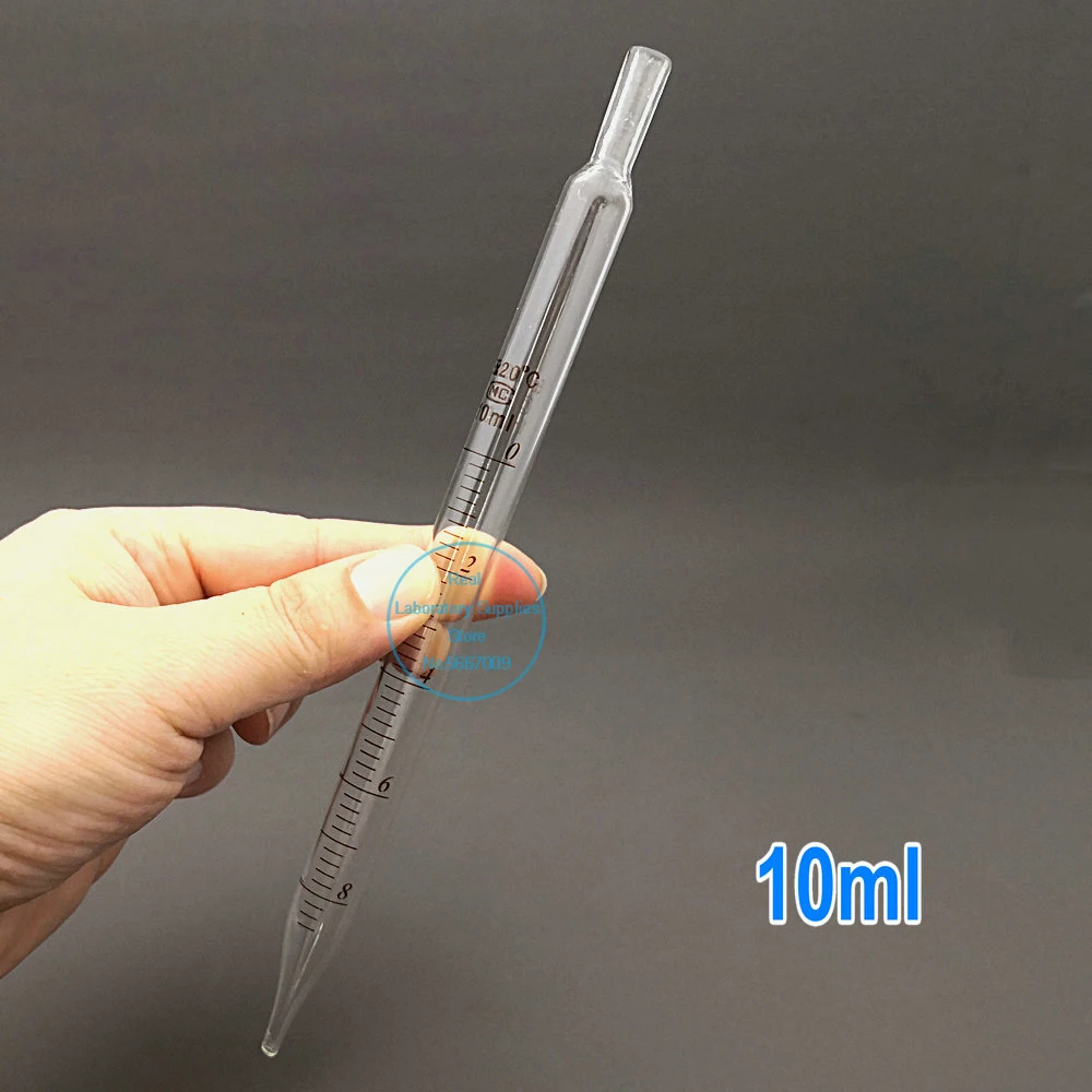 10pcs/lot Glass Graduated Pipette Dropper Vol. 1ml/2ml/3ml/5ml/10ml Transfer Pipette