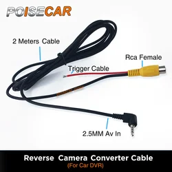 Cable AV RCA a 2,5mm para cámara de visión trasera de coche, cable convertidor de cámara de estacionamiento para DVR de coche a cámara DVR de coche, tableta GPS