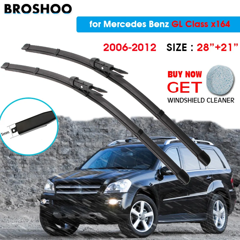 

Car Wiper Blade For Mercedes GL-Class x164 28"+21" 2006-2012 Auto Windscreen Windshield Wipers Blades Window Fit Pinch Tab Arm