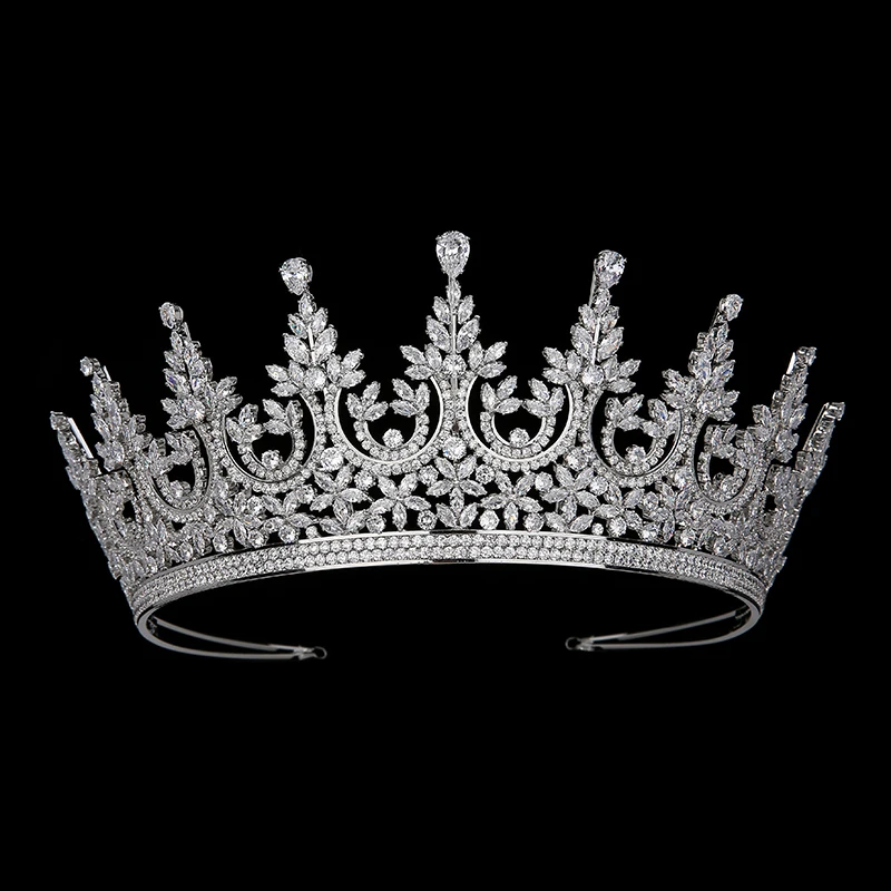 Tiaras and Crown HADIYANA Gorgeous Headbands Queen Tiaras Bridal Hairband Party Wedding Hair Jewelry Accessories BC5989 Corona