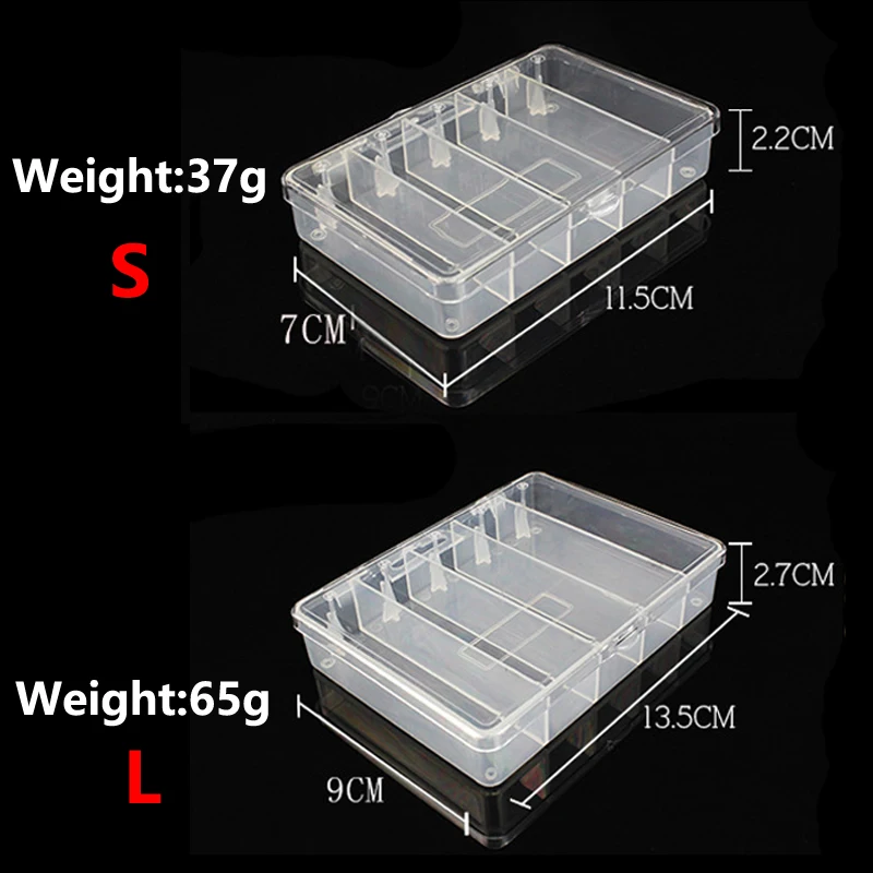 1pc 5 Compartments Fishing Tackle Box Hanging Bait Type Plastic Fishing Lure Box Practical Waterproof Case EGI / Bass 2 sizes