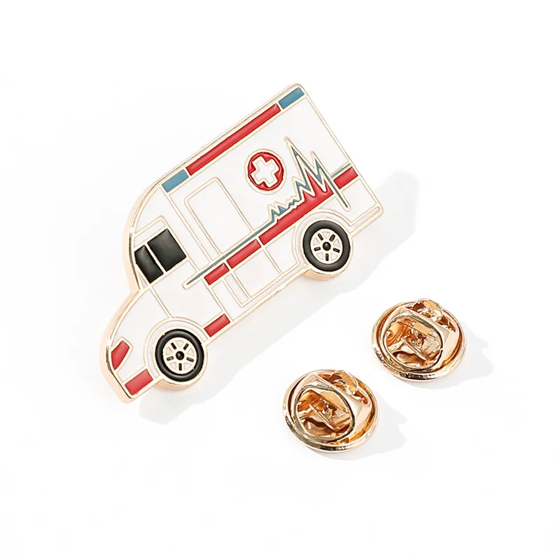 Broche d\'ambulance en émail pour hôpital, épinglettes médicales, joli badge, médecin, infirmière, école de médecine, cadeau de graduation, bijoux