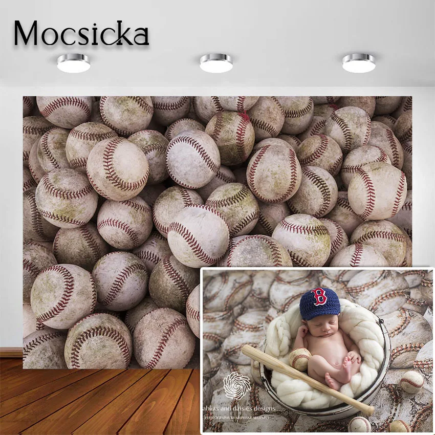 Mocsicka Baseball Sports Photography Backdrop for Baby Newborn Child Portrait Photo Shoot Baseball Sports Background Photocall