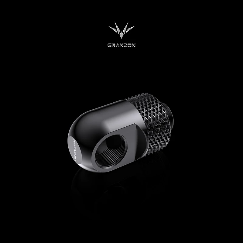 2pcs/lot Granzon 360 Degree Freely Rotary Elbow Fitting, Connector Adapter PC Water Cooling Accessories Black Silver / GD-90