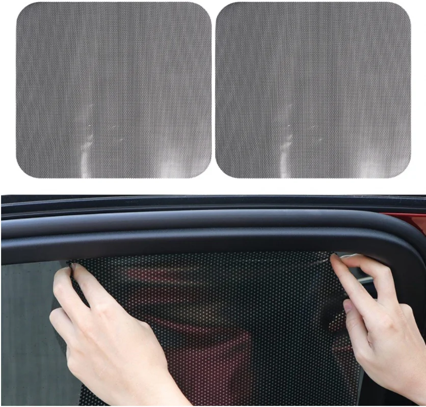 2Pcs Car Sunshade Stickers Static Electrostatic Window Sun-shading Stickers Sun Block Car Rear Windows Side Blocks Cover Film