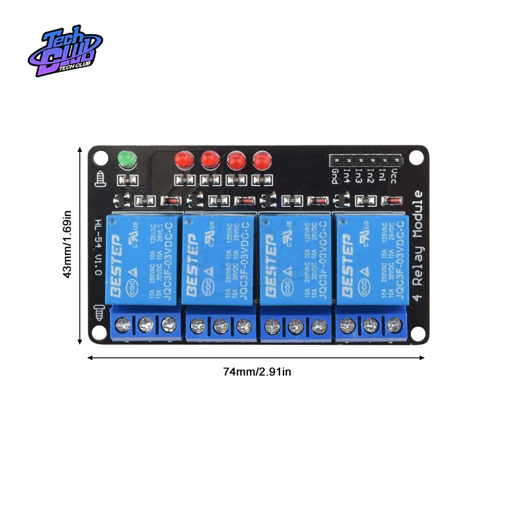 3V 3.3V 4 Channel Relay Module Low Level Trigger with Lamp Relay Output 4 way Relay Module for Arduino Power Supply