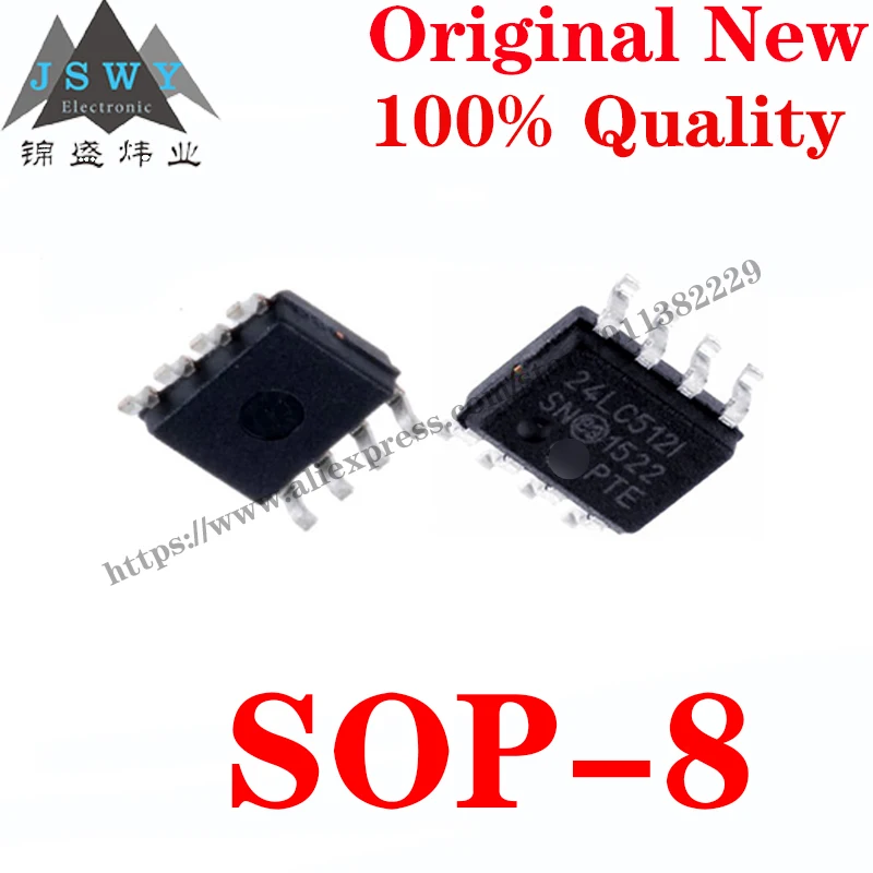 10~50 PCS 24LC512-I/SM SOP-8 Electrically Erasable Programmable Read-Only Memory IC Chip with for module arduino Free Shipping