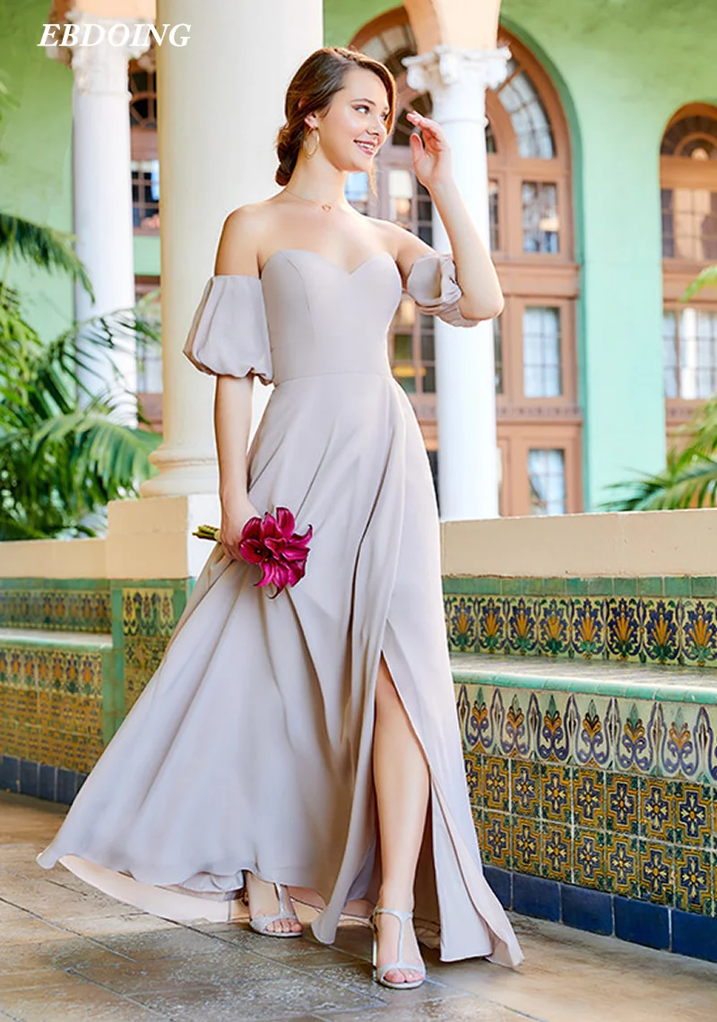 Newest Bridesmaid Dresses  A-line Sweetheart Neckline Robe De Soiree With Split Floor-length Plus Sizes With For A  Party