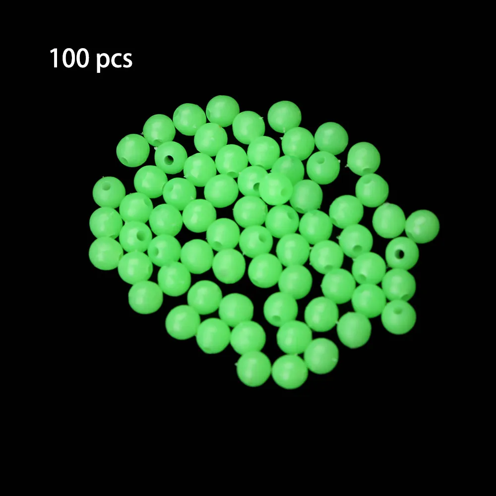 

100pcs/lot Soft Fishing Beads Stopper 5mm Luminous Round Fishing Space Beans Stops Soft Rubber Rig Lure Accessories