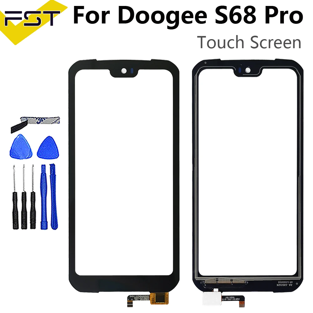 Black Touch Screen For Doogee S68 Pro Perfect Repair Parts Touch Panel Sensor Glass Lens for Doogee S68 Pro Sensor Phone+Tools