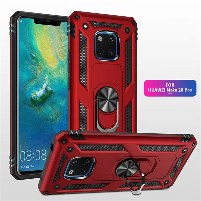 For Huawei Mate 20 Pro Case Magnet Car Ring Stand Holder Case For Huawei Mate 20 Pro LYA-L09 LYA-L29 Silicone Bumper Coque Capas