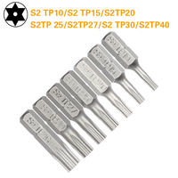1 Inch TP10 15 20 25 30 35 Security Torx Screwdriver Bit Set 1/4 Inch 6.35mm Hex Shank Electric Screwdriver Bits For Power Tools