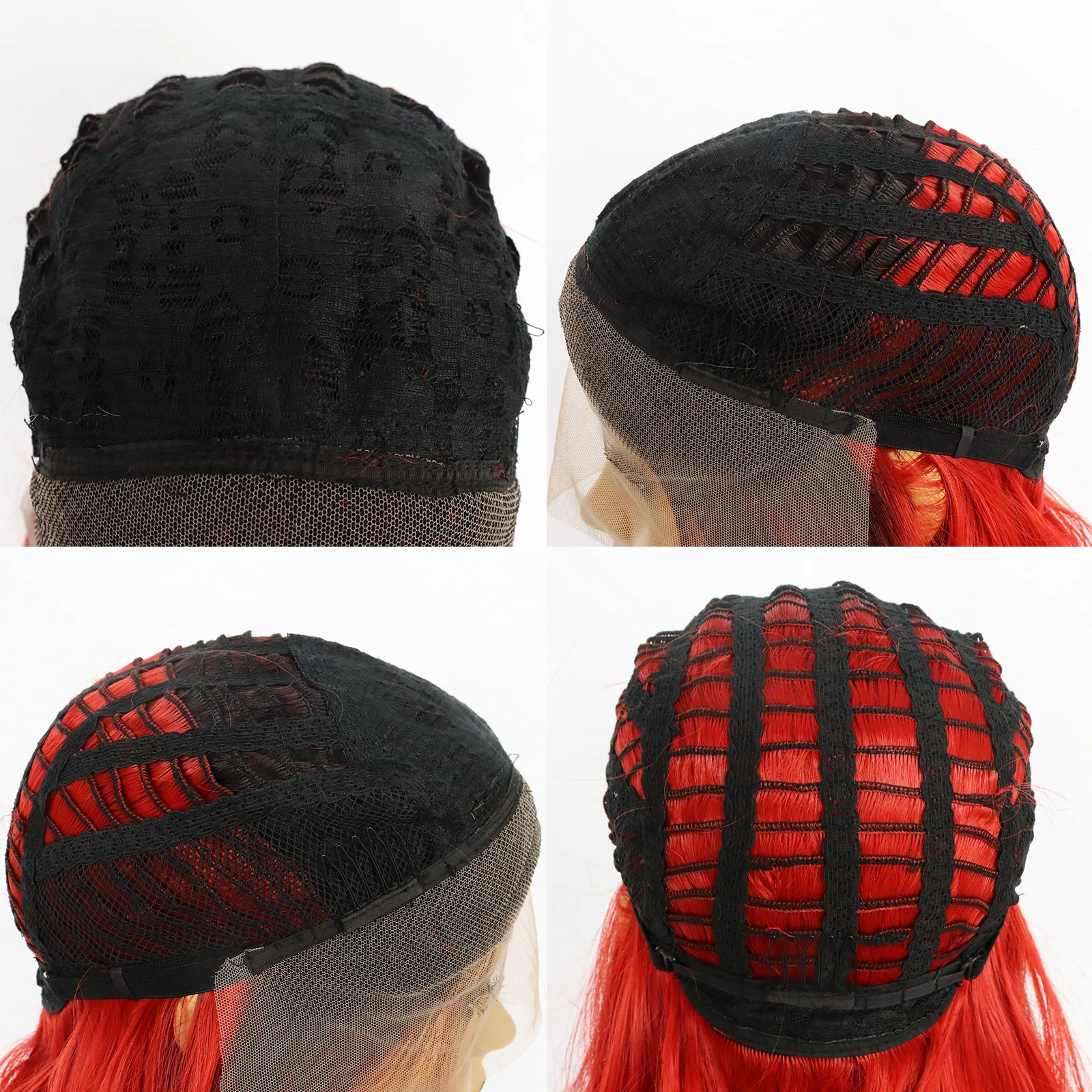 Parrucche frontali in pizzo jonging 13x2.5 Ombre Red Straight Bob parrucche corte fibra resistente al calore sintetica per donne nere festa di Halloween