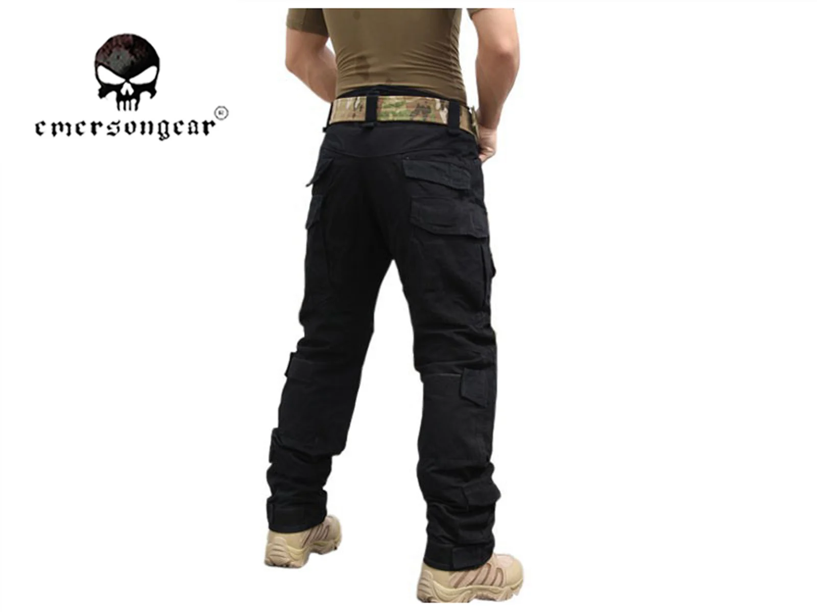 Emersongear-Kampf hosen mit Knie poltern, Gen2 Taktische Hosen, Schwarz, EM6988