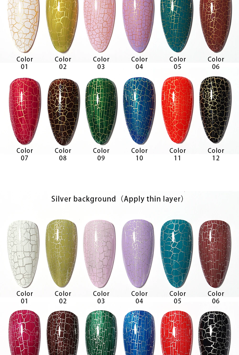 Vendeeni 15 Farben/Set Riss-Gel-Nagellack Schildpatt-Optik UV Soak-Off Gel-Lack Automatischer Riss-Nagelkunst-Gel-Lack – Detail 10