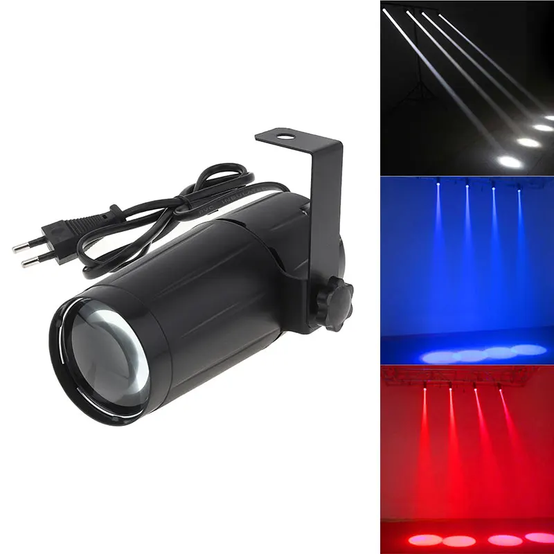 5W LED White Beam Pinspot Light Spotlight Super Bright Lamp Balls Projector DJ Disco Effect DMX Stage Lighting Cool for KTV DJ