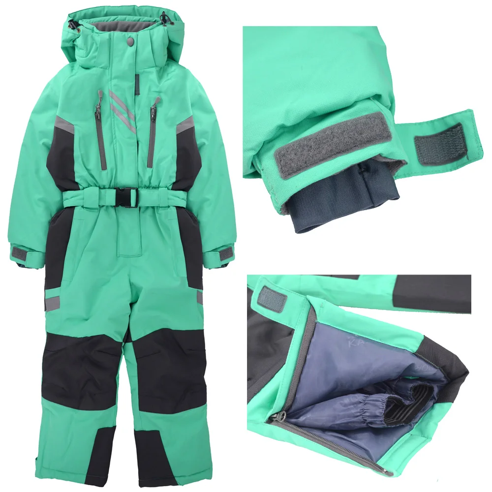 Children\'s winter outdoor bodysuit ski suit windproof snow and water plus velvet thickening snow town ski equipment bodysuit