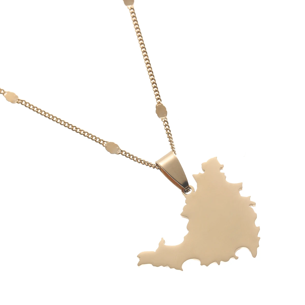 Gold Color Sint Maarten Saint-Martin Island Map Pendants Necklace Saint Martin Jewelry Gifts Netherlands Choker