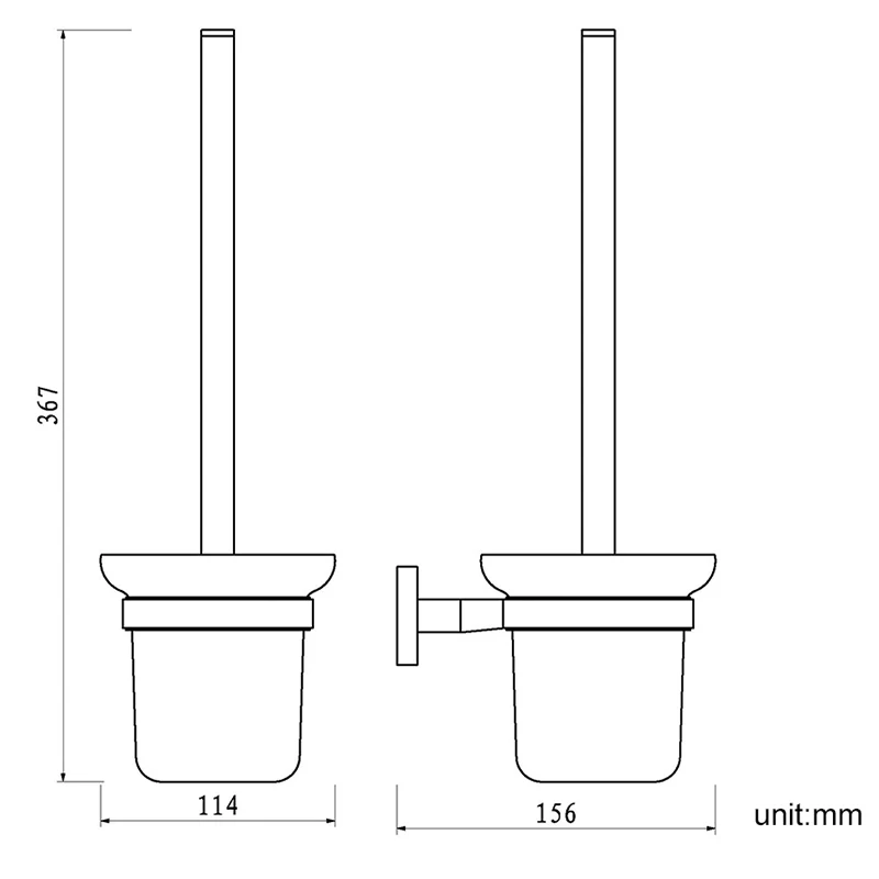 ROVOGO Bathroom Toilet Brush Holder Wall Mounted, Stainless Steel Rust Resistance Cleaning Tools Toilet Bowl Brush Set Chrome