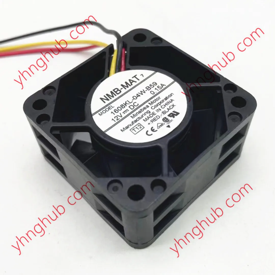 

NMB-MAT 1608KL-04W-B59 T12 DC 12V 0.15A 40x40x20mm 3-Wire Server Cooling Fan