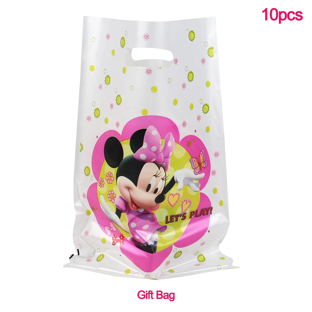 Minnie Mouse Design Girls Birthday Party tazze piatti tovaglia borsa bandiere Disney Baby Shower carta stoviglie usa e getta forniture