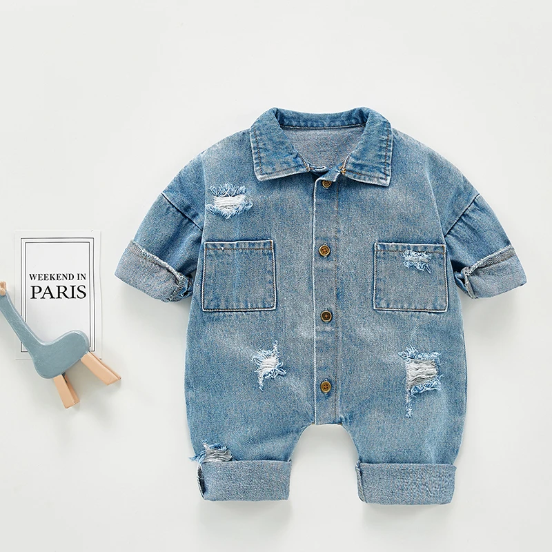 Newborn Baby Clothes Baby Girl Clothes Outfits Baby Boys Rompers Kid Cotton Flexible Hole Denim Costume Girls Infant Jumpsuit