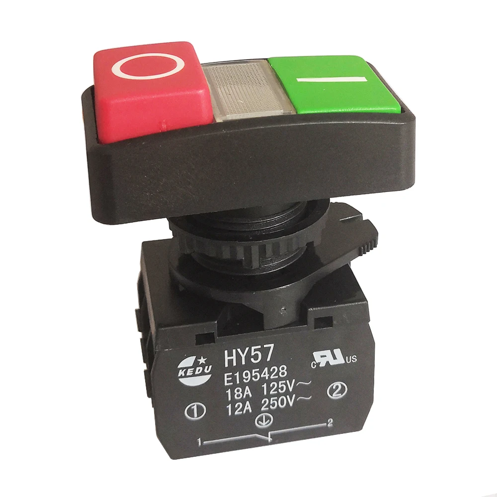Imagem -06 - Kedu-interruptores Mecânicos de Botão Hy57 com Auto-bloqueio para Furadeira Magnética 12a 250v 18a 125v 1no 1nc Terminais