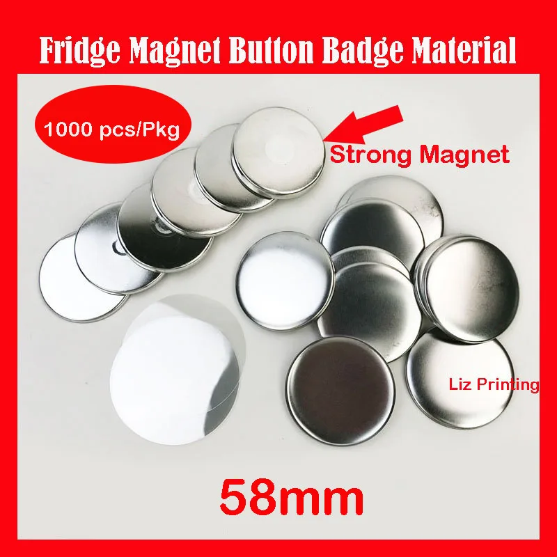 1000pcs 58mm Strong magnetic button Badge magnet blank magnetic badge Fridge Magnet blank material for DIY button badge Making